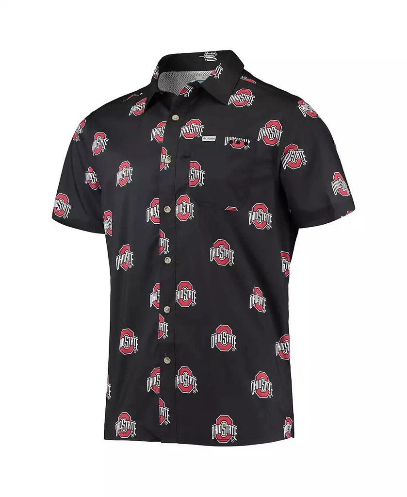 商品Columbia|Men's Black Ohio State Buckeyes Super Slack Tide Omni-Shade Button-Up Shirt,价格¥367,第2张图片详细描述