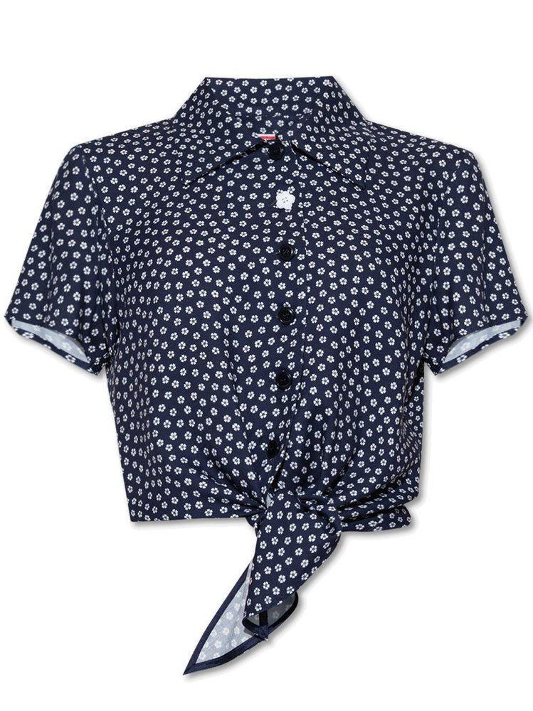 商品Kenzo|Kenzo All-Over Sakura Flower Printed Cropped Shirt,价格¥2454,第1张图片