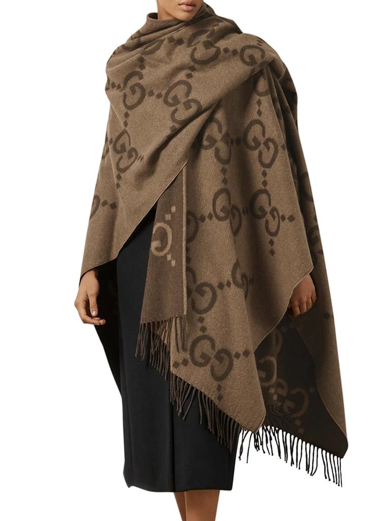 商品Gucci|REVERSIBLE JUMBO GG CASHMERE CAPE,价格¥16561,第2张图片详细描述