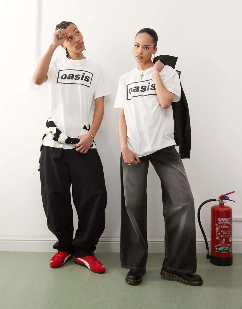 商品Reclaimed Vintage|Reclaimed Vintage unisex Oasis licensed t-shirt in white,价格¥241,第4张图片详细描述