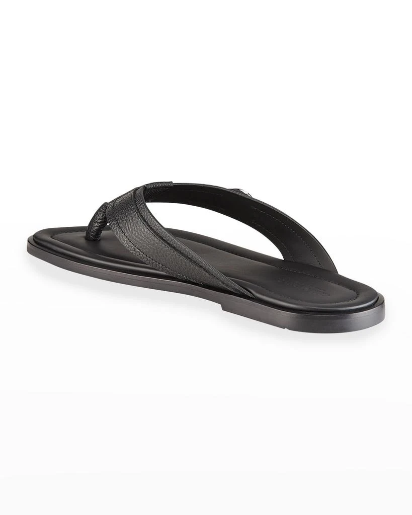 商品Giorgio Armani|Men's Logo Leather Thong Sandals,价格¥4805,第4张图片详细描述