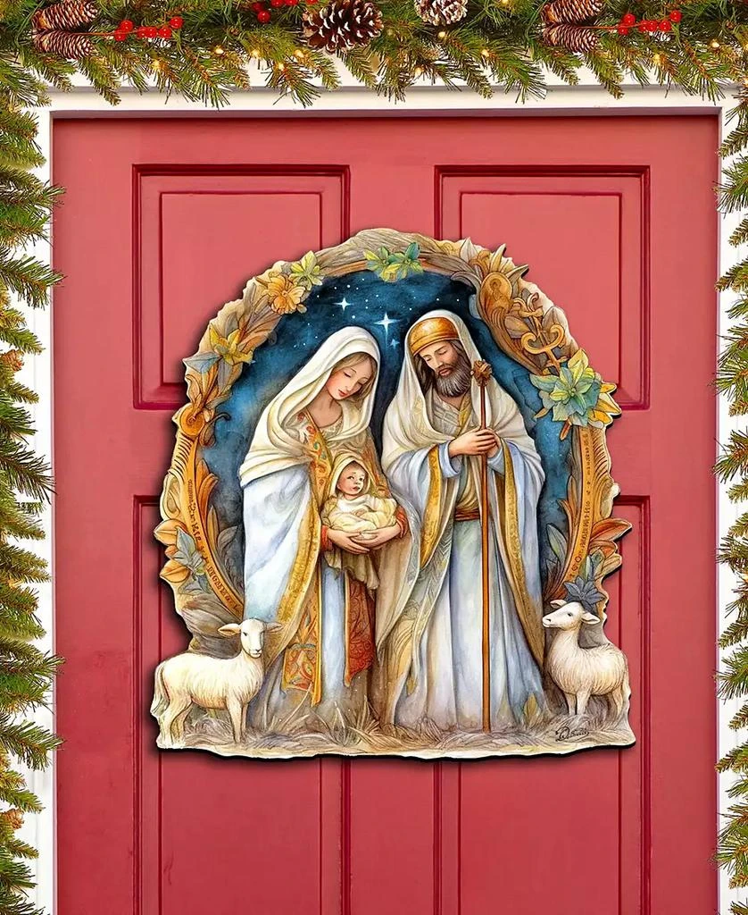 商品Designocracy|Nostalgic Nativity Scene Christmas Wooden Wall Decor Door Decor G. DeBrekht,价格¥989,第2张图片详细描述