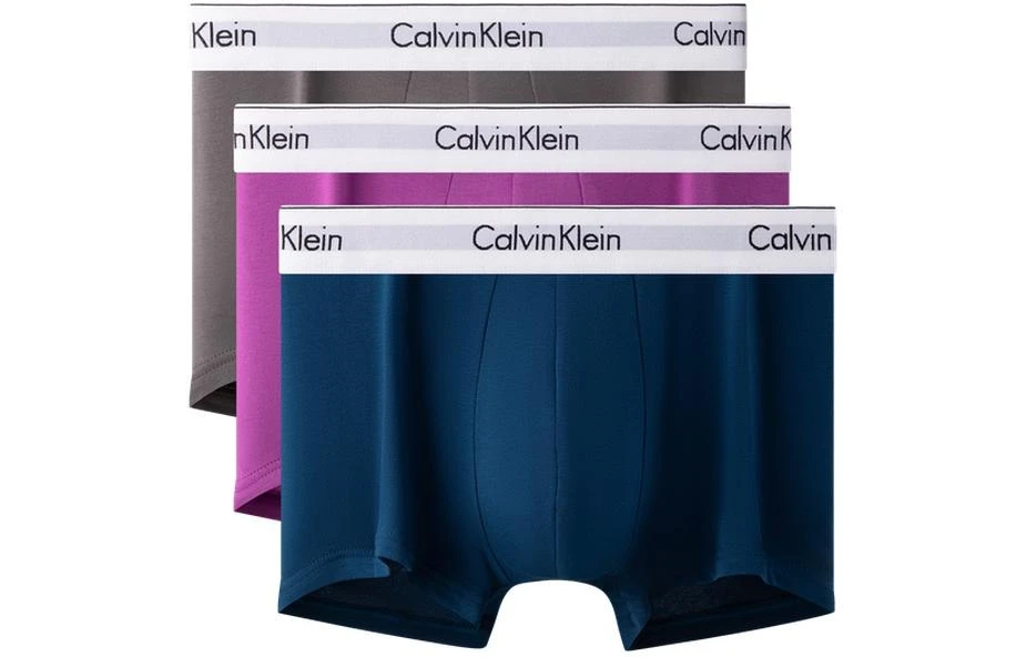 商品[国内直发] Calvin Klein|CALVIN KLEIN 摩登引力带系列 拼色舒适字母平角内裤 男款 3条装,价格¥433,第1张图片