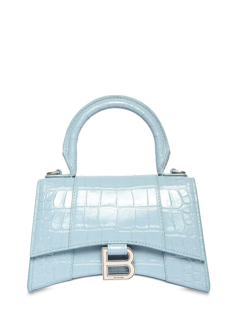 商品Balenciaga|Xs Hourglass Shiny Embossed Leather Bag,价格¥20880,第1张图片