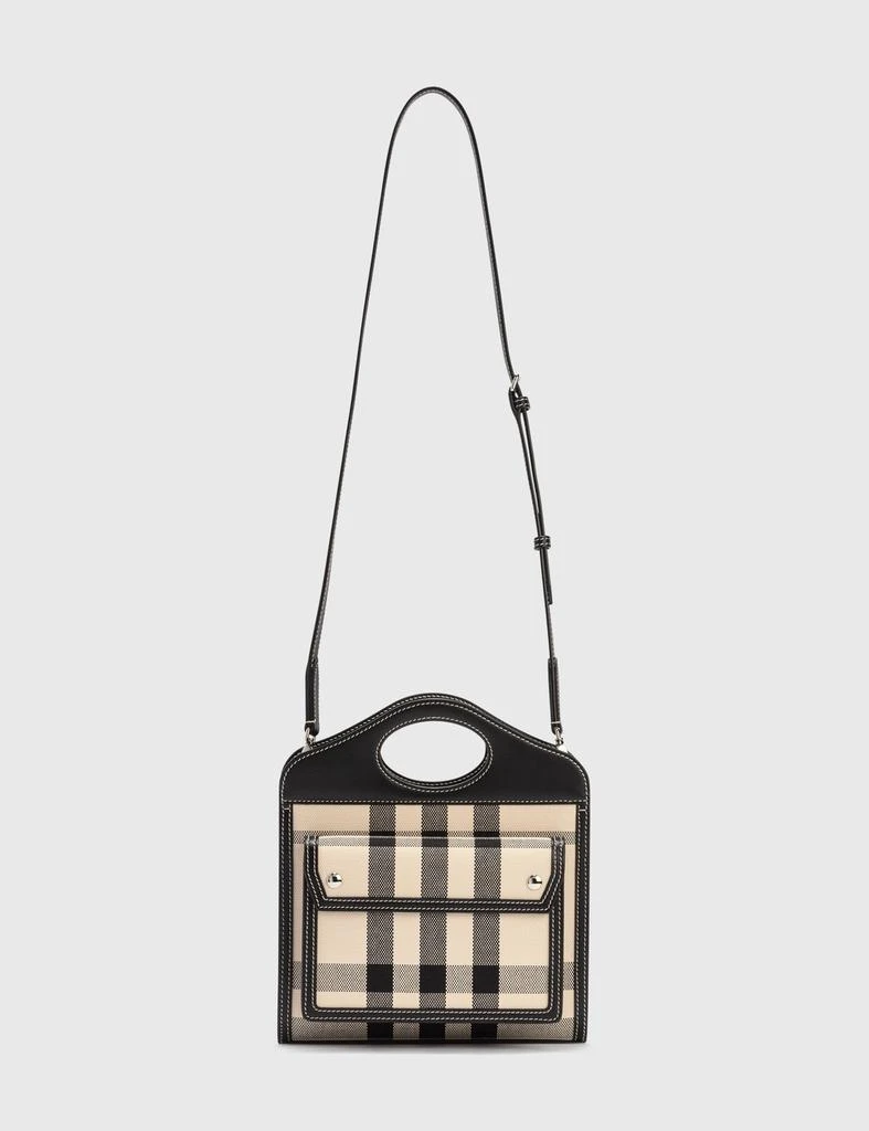 商品Burberry|Mini Check Canvas and Leather Pocket Bag,价格¥5201,第4张图片详细描述