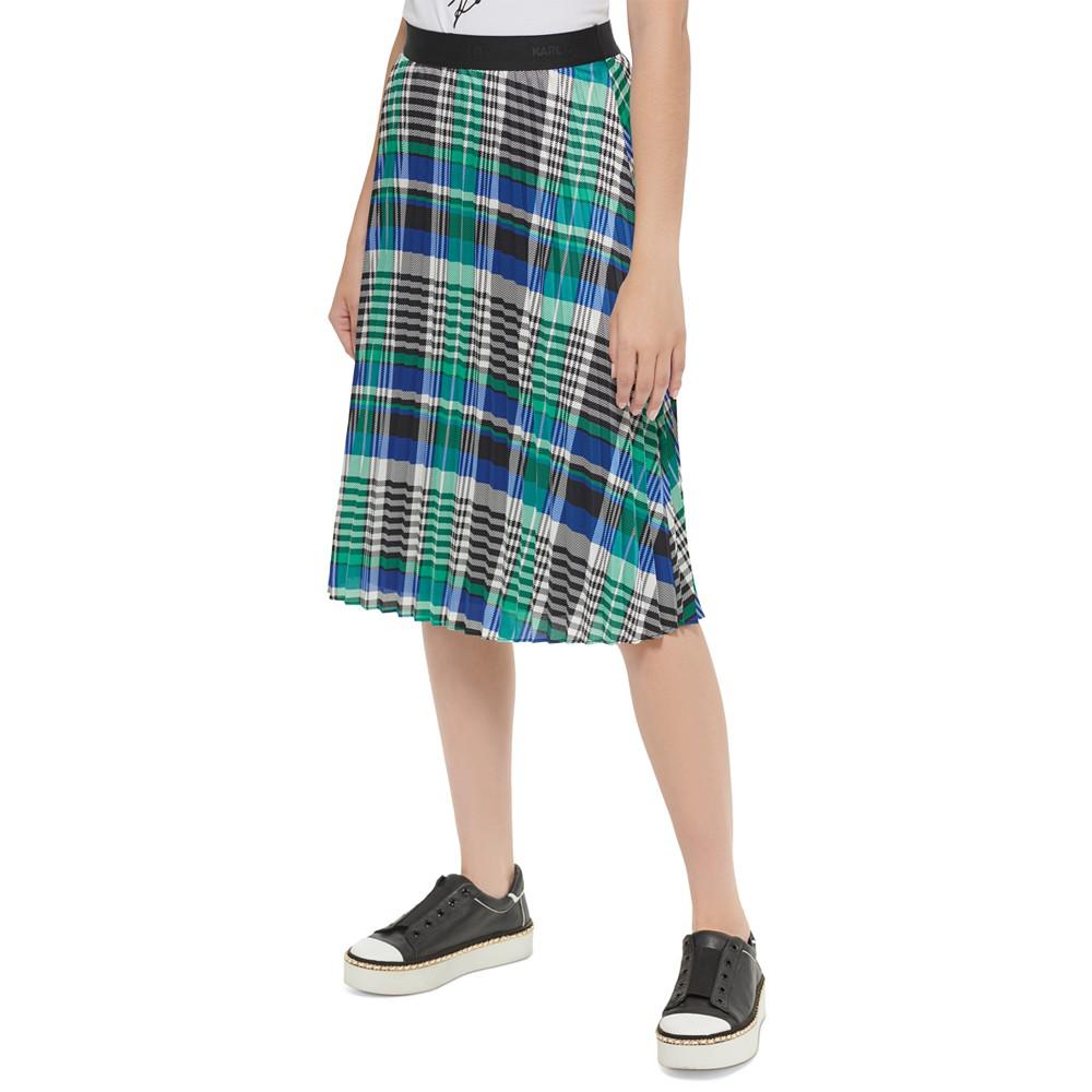 Women's Plaid Pleated Midi Skirt商品第3张图片规格展示