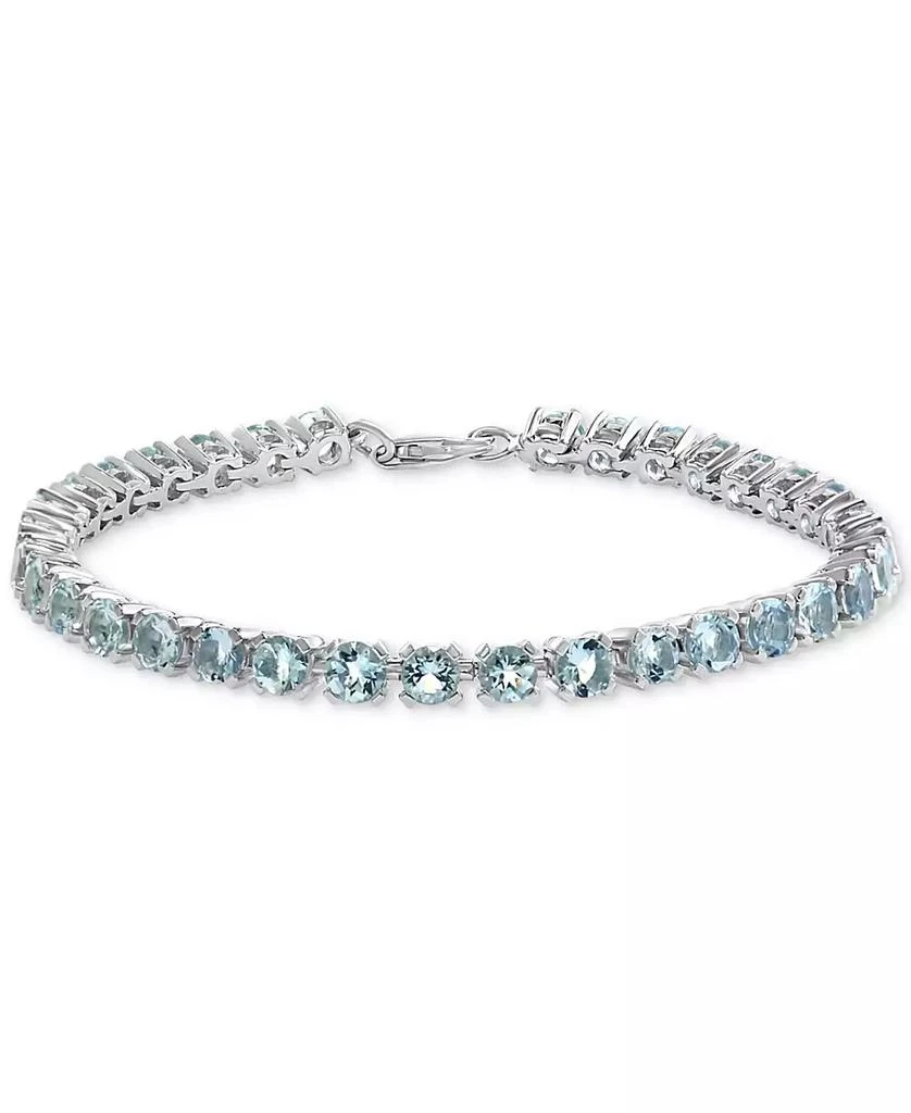 商品Effy|EFFY® Aquamarine (7-1/2 ct. t.w.) Tennis Bracelet in Sterling Silver,价格¥11205,第4张图片详细描述