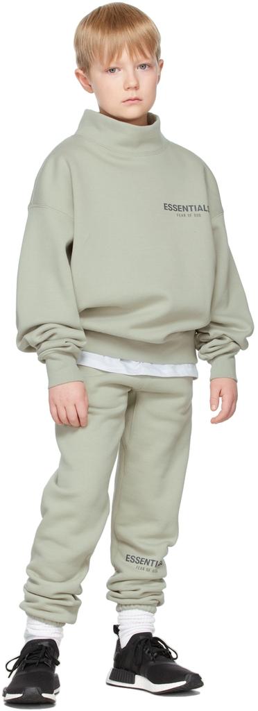 SSENSE Exclusive Kids Green Mock Neck Sweatshirt商品第1张图片规格展示
