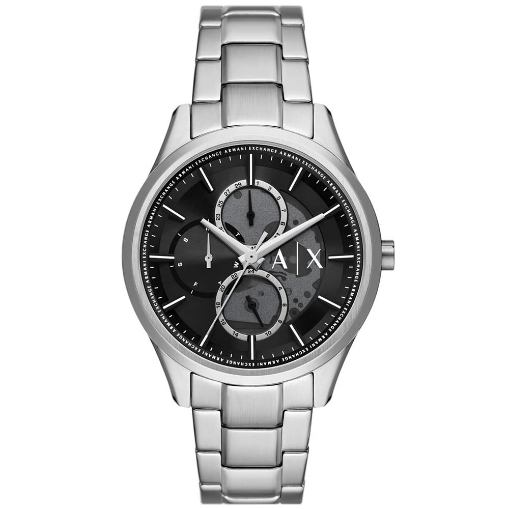 商品Armani Exchange|Men's Dante Multifunction Silver-Tone Stainless Steel Watch 42mm,价格¥1281,第1张图片