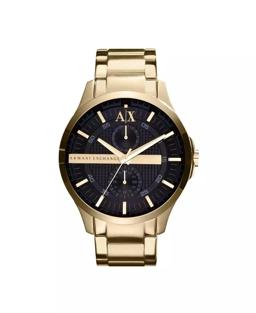 商品Armani Exchange|Men's Multi-function Gold Tone Stainless Steel Bracelet Watch 46mm,价格¥1634,第1张图片