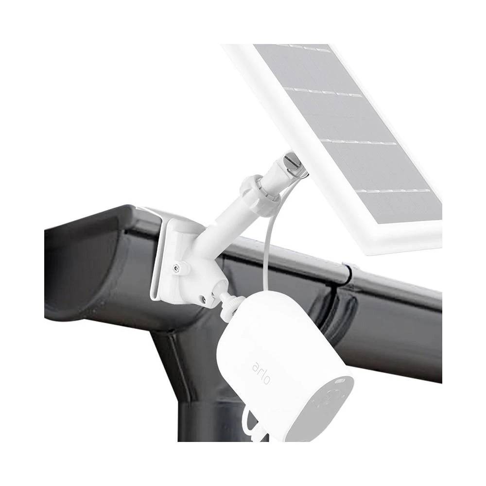 商品Wasserstein|2-in-1 Universal Gutter Mount Compatible with Wyze, Blink, Ring, Arlo, Eufy Camera - Mount Your Security Cam and Solar Panel - Solar Panel and Cam Not Included (White),价格¥210,第1张图片