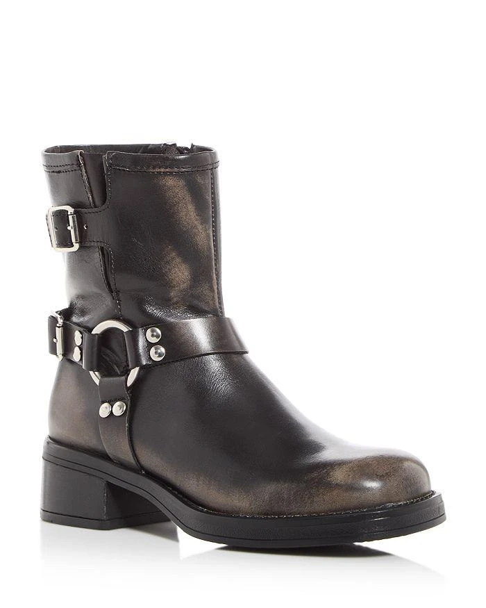 商品Steve Madden|Women's Brixton Harness Strap Studded Moto Boots,价格¥381,第1张图片