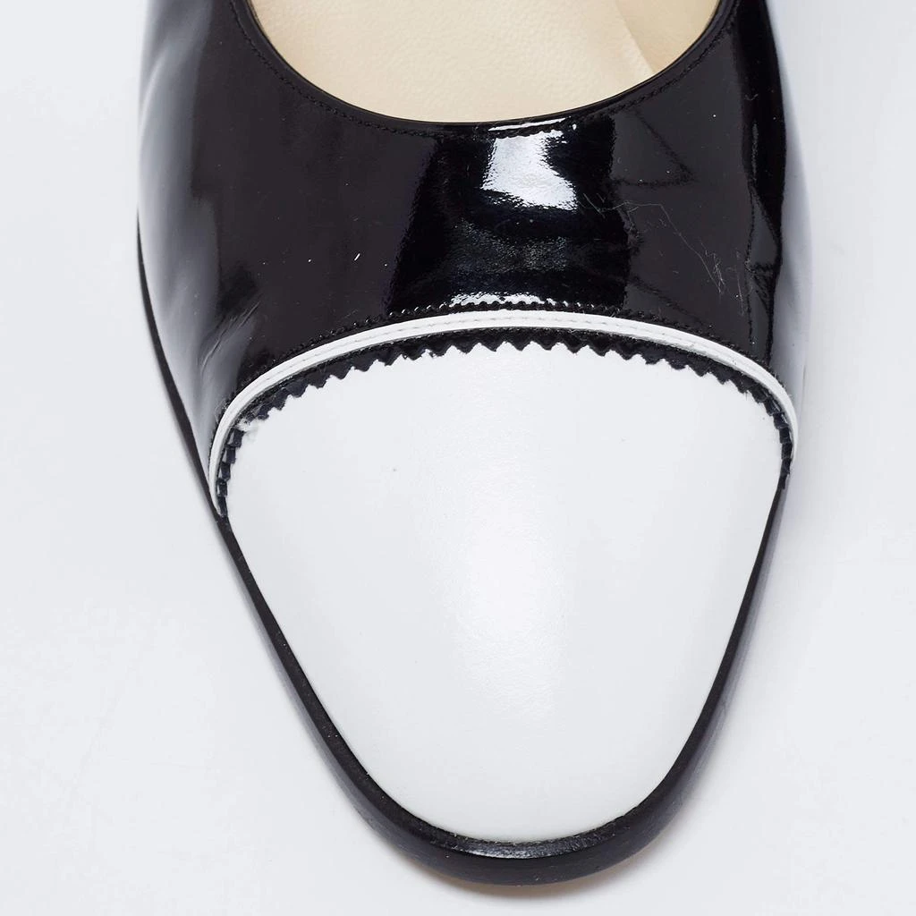 Bally Vintage White/Black Patent And Leather Block Heel Pumps Size 38.5 商品