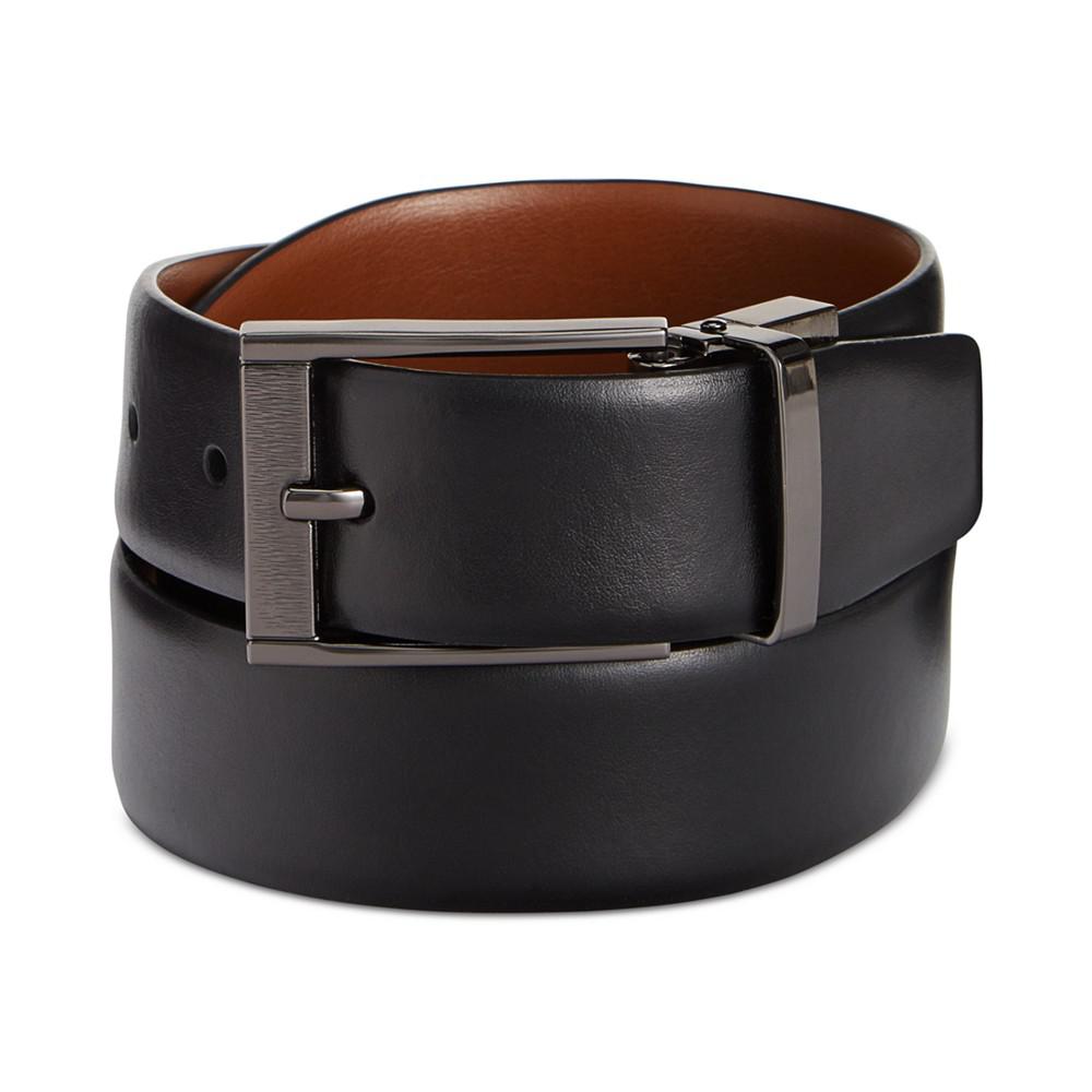 Men's Leather Reversible Feather Edge Cowhide Belt商品第1张图片规格展示