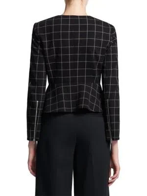 商品Theory|Grid Peplum Zip Jacket,价格¥867,第3张图片详细描述