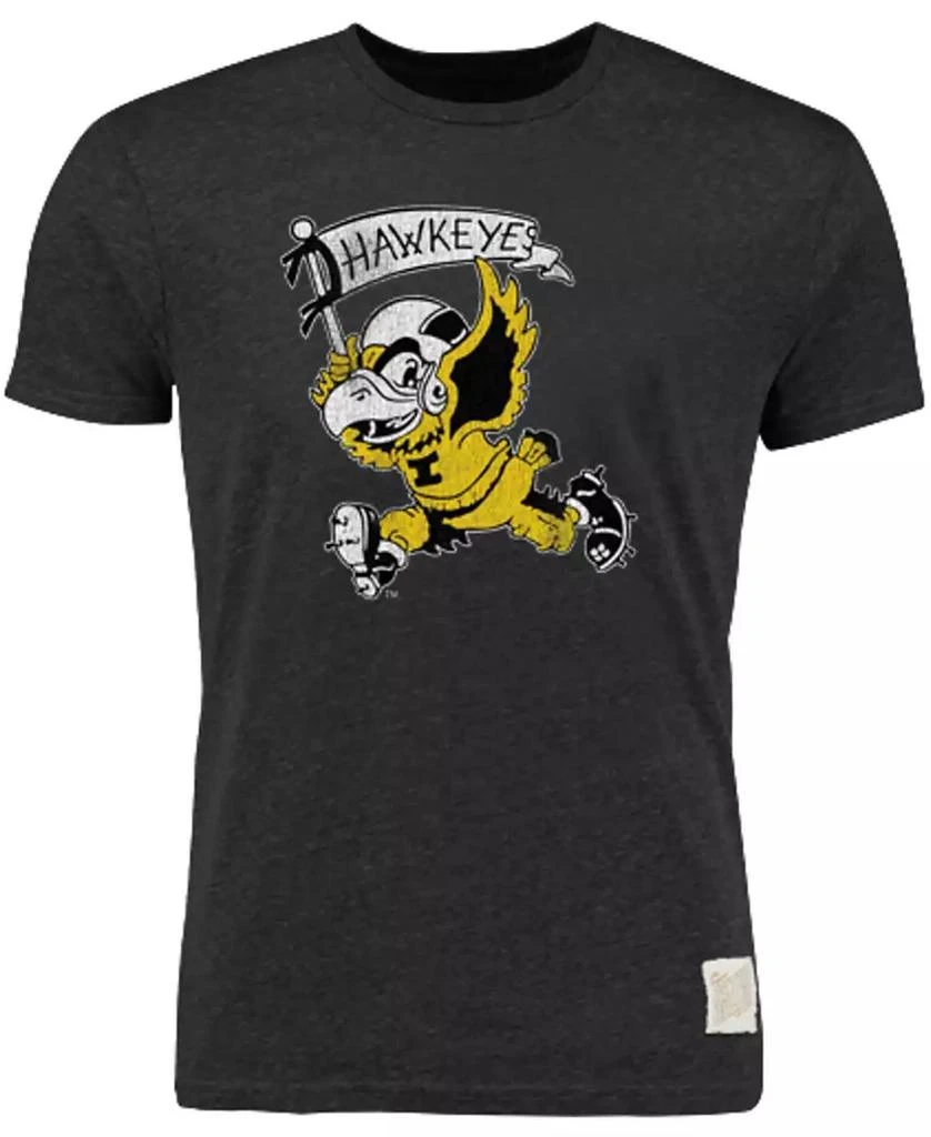 商品The Original Retro Brand|Men's Heather Black Iowa Hawkeyes Vintage-Like Herky Tri-Blend T-shirt,价格¥259,第1张图片