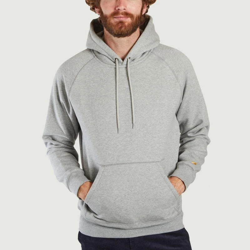 商品Carhartt|Hooded Chase Sweatsh Grey Heather Gold CARHARTT WIP,价格¥715,第1张图片