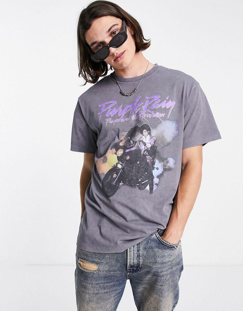 （轻微瑕疵）Reclaimed Vintage inspired licensed Prince t-shirt in washed grey商品第1张图片规格展示