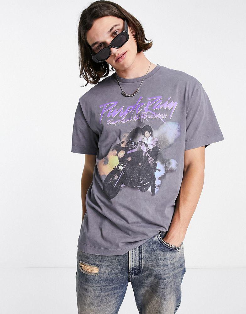 商品[国内直发] Reclaimed Vintage|（轻微瑕疵）Reclaimed Vintage inspired licensed Prince t-shirt in washed grey,价格¥126,第1张图片