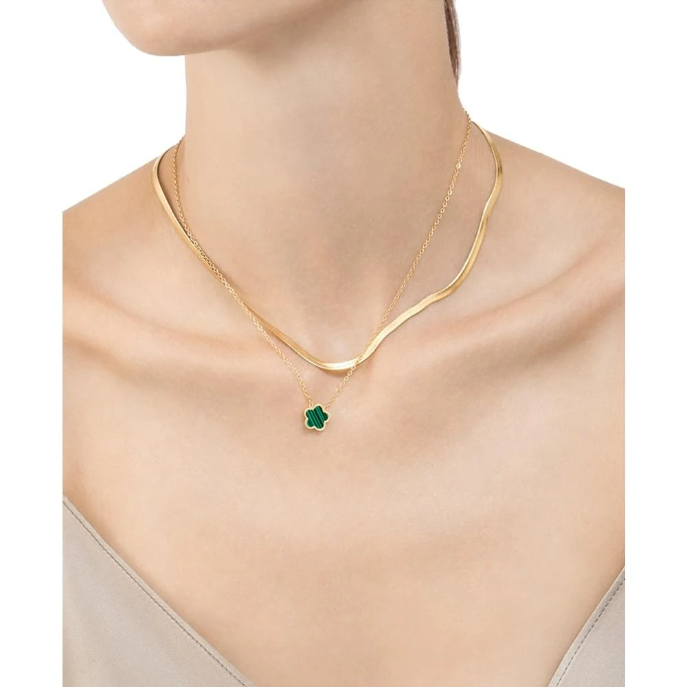 商品ADORNIA|Green Mother Of Pearl Clover Necklace,价格¥213,第3张图片详细描述