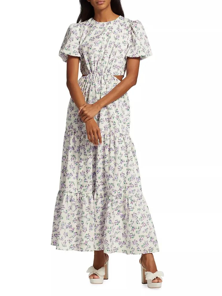 商品Wayf|Plaza Tiered Cotton-Blend Cut-Out Maxi Dress,价格¥547,第2张图片详细描述