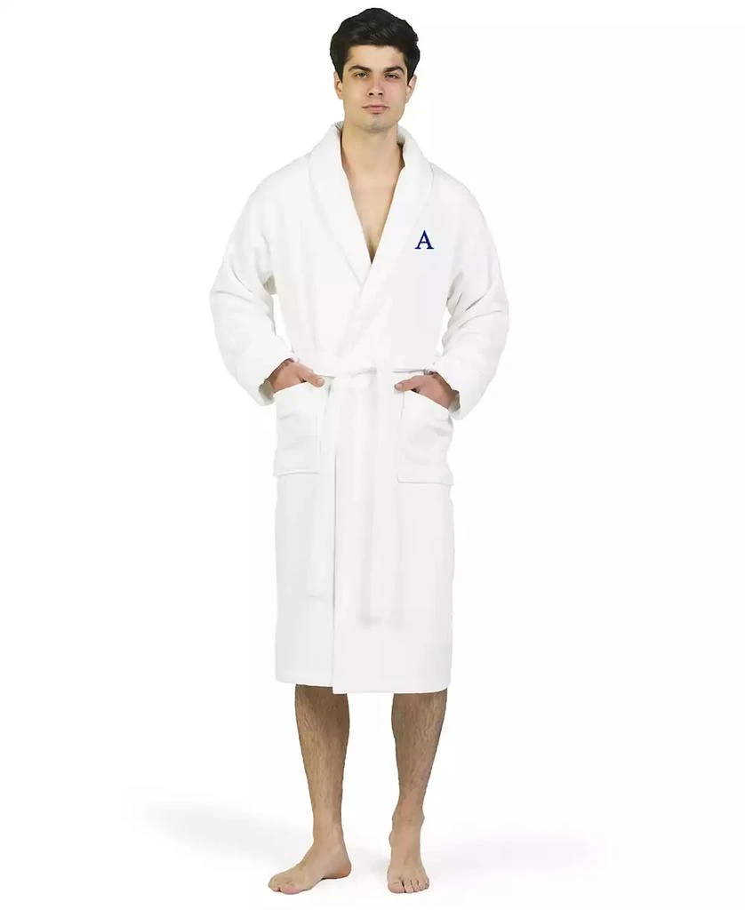 商品Linum Home Textiles|Personalized 100% Turkish Cotton Waffle Terry Bathrobe with Satin Piped Trim - Dark Gray,价格¥508,第4张图片详细描述