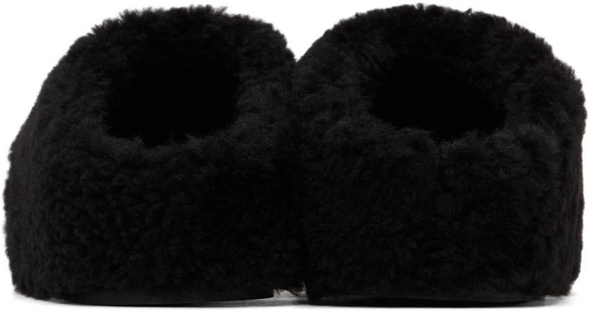 商品Amina Muaddi|Black Shearling Giuly Slippers,价格¥2436,第4张图片详细描述