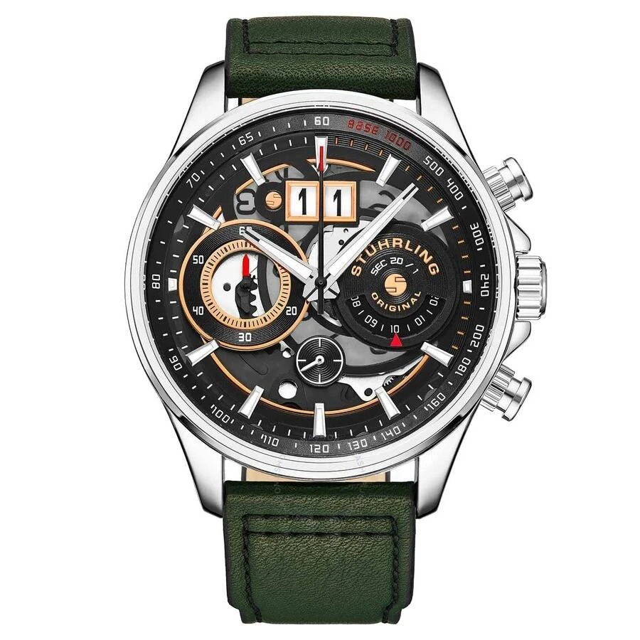 商品Stuhrling Original|Aviator Black Dial Men's Watch M15539,价格¥2026,第1张图片