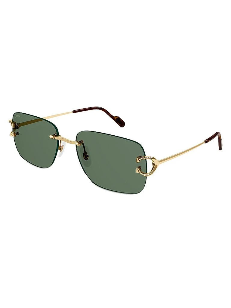 商品Cartier|C Décor 59 Square Rimless Sunglasses,价格¥9671,第1张图片