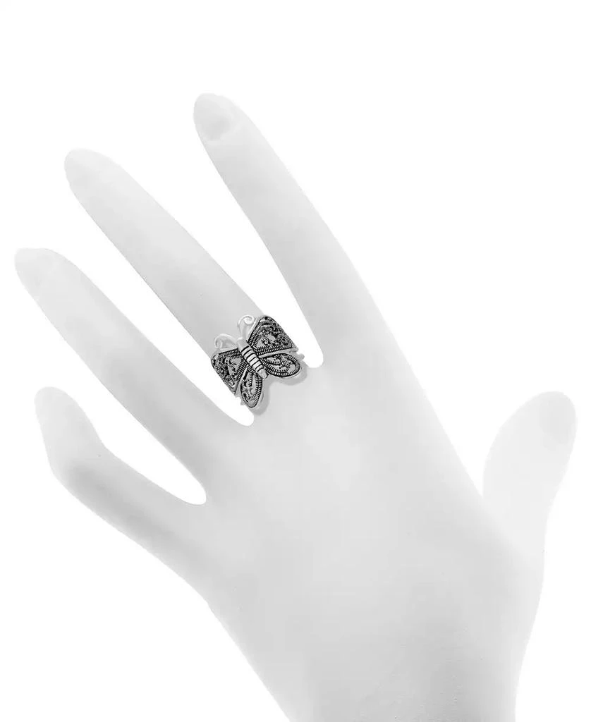 商品Essentials|Filigree Butterfly Ring in Silver-Plate,价格¥75,第2张图片详细描述