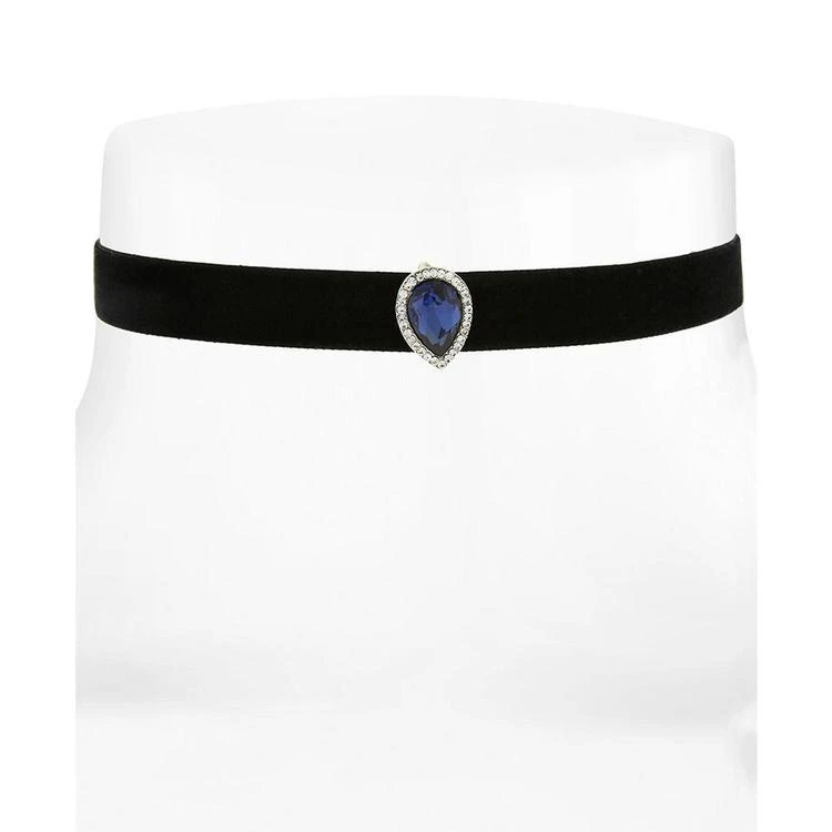 商品2028|Silver-Tone Stone & Pavé Black Velvet Choker Necklace,价格¥65,第1张图片