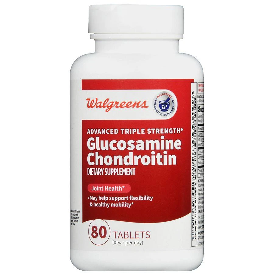 商品Walgreens|Advanced Triple Strength Glucosamine Chondroitin Tablets (40 days),价格¥199,第2张图片详细描述