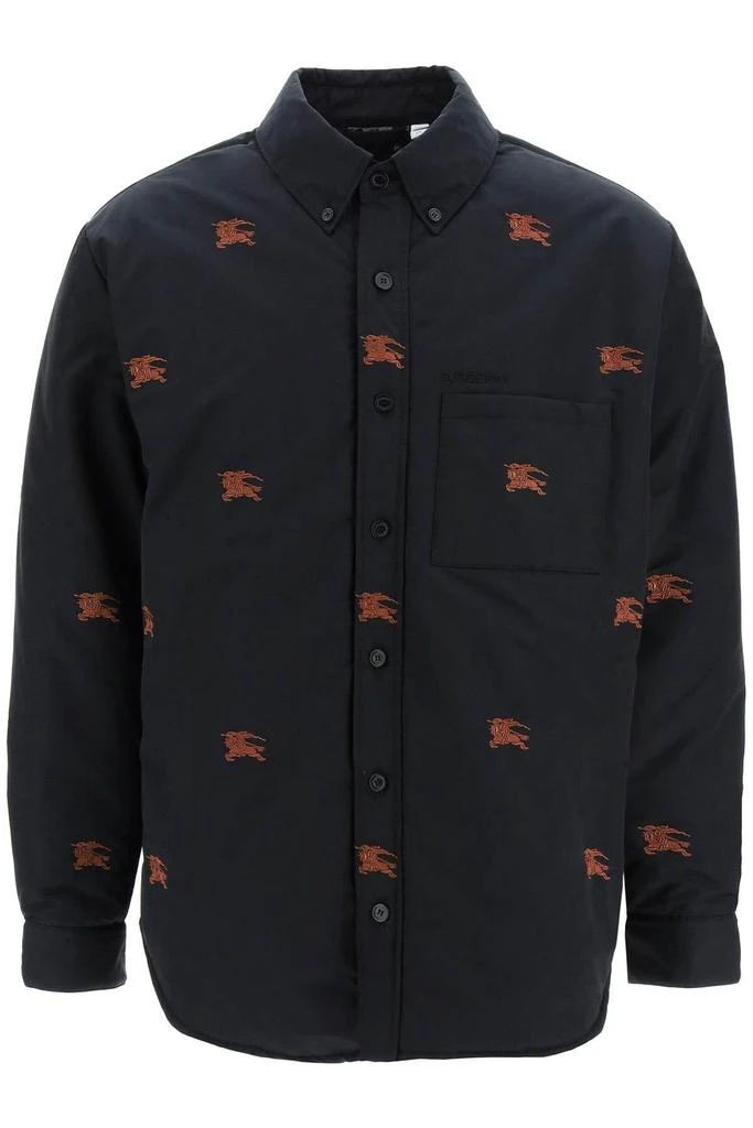 商品Burberry|PADDED SHIRT JACKET WITH EMBROIDERED EQUESTRIAN KNIGHT,价格¥7537,第1张图片