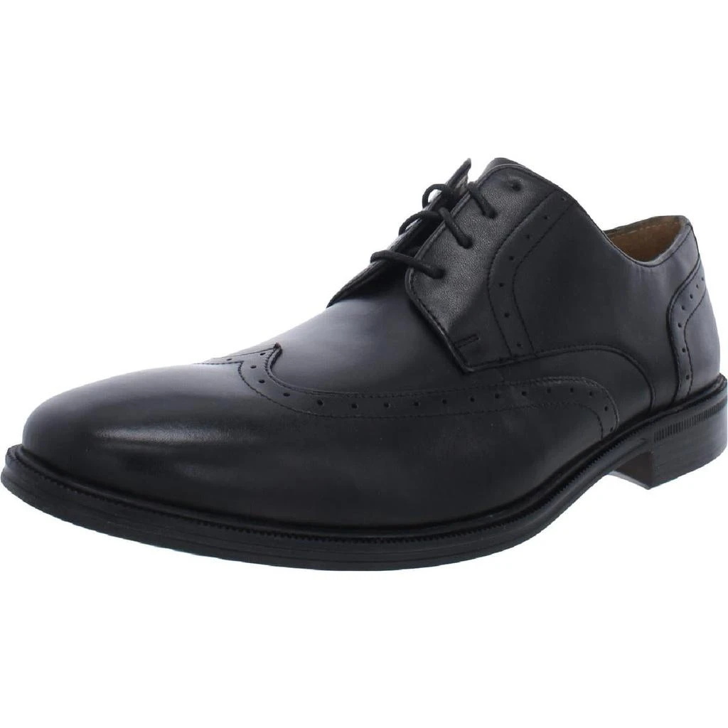 商品Nunn Bush|Nunn Bush Mens Sherwood Leather Block Heel Wingtip Brogues,价格¥176,第1张图片