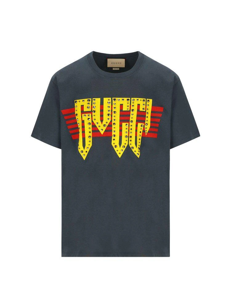 商品Gucci|Gucci Graphic Logo Print Oversized-Fit T-Shirt,价格¥5040,第1张图片