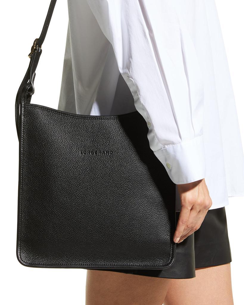 商品Longchamp|Le Foulonne Medium Leather Zip-Top Crossbody Bag,价格¥3165,第4张图片详细描述