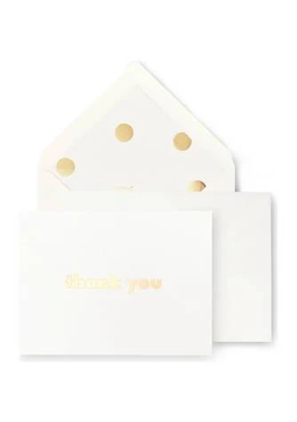 商品Kate Spade|Spade New York Gold Dot With Script Thank You Notecard Set,价格¥90,第1张图片