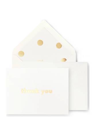 商品Kate Spade|Gold Dot with Script Thank You Notecard Set,价格¥88,第1张图片