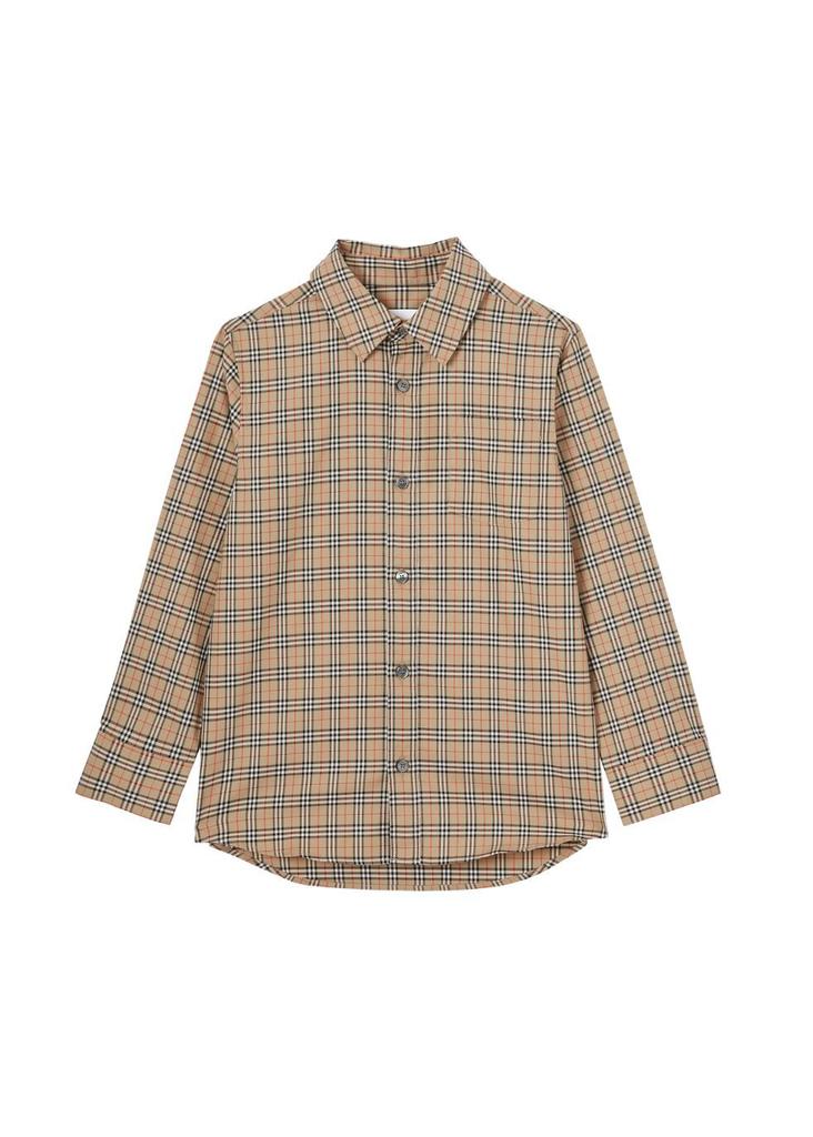 Check stretch cotton shirt商品第1张图片规格展示