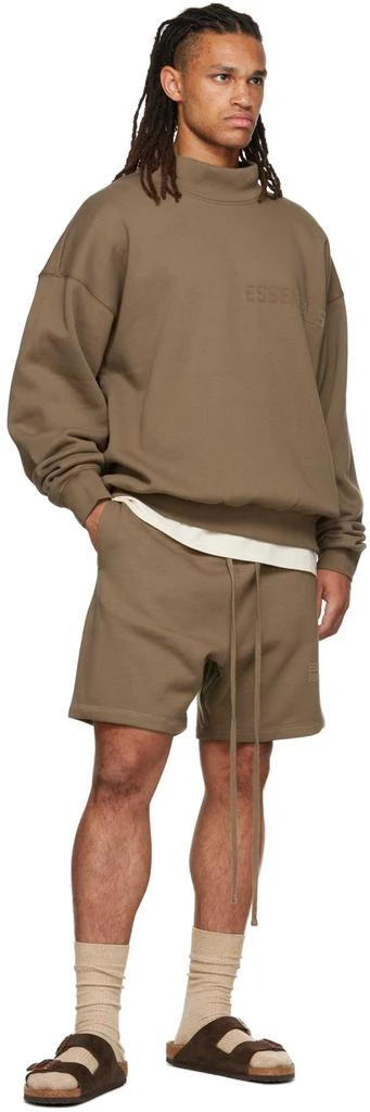 商品Essentials|Brown Flocked Shorts,价格¥545,第4张图片详细描述