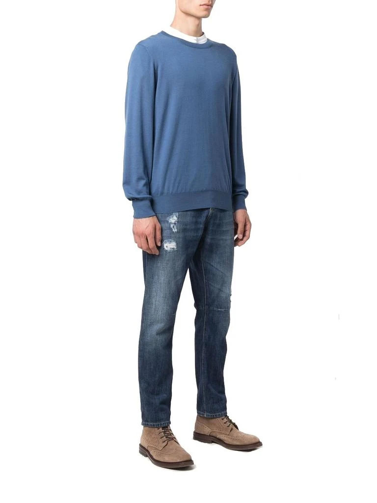 商品Brunello Cucinelli|Brunello cucinelli men's blue wool sweater,价格¥4260,第2张图片详细描述
