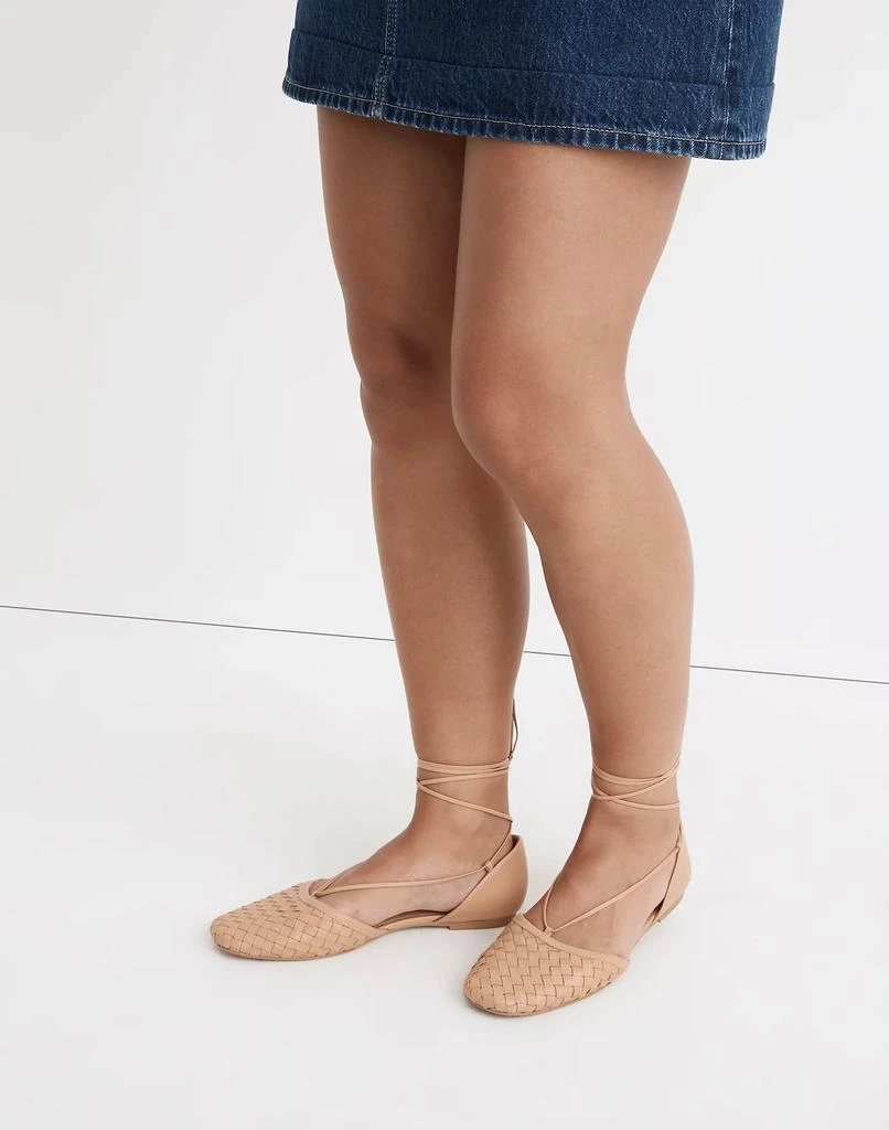 商品Madewell|The Celina Lace-Up Flat in Woven Leather,价格¥222,第4张图片详细描述