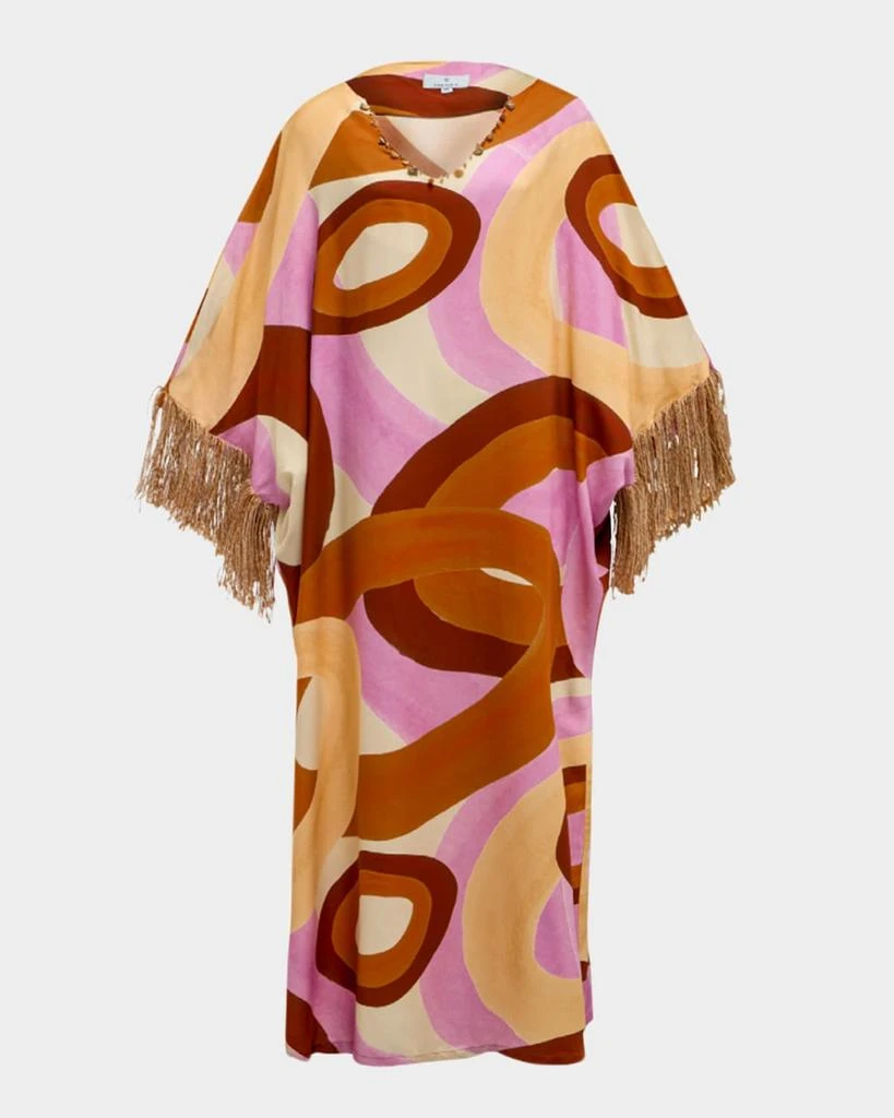 商品THEMIS Z|Terra Geometric-Print Fringe Caftan,价格¥7628,第1张图片