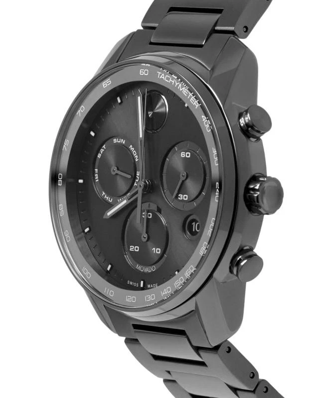 商品Movado|Movado Bold Verso Grey Chronograph Dial Gunmetal Steel Men's Watch 3600867,价格¥5599,第3张图片详细描述