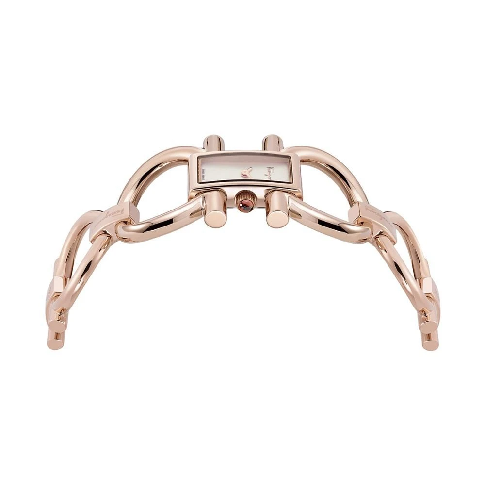 商品Salvatore Ferragamo|Ferragamo Women's  Swiss Double Gancini Rose Gold Ion-Plated Bracelet Watch 14x24mm,价格¥7333,第2张图片详细描述
