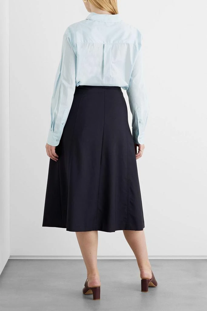 Audrey pleated wool-blend twill midi skirt 商品
