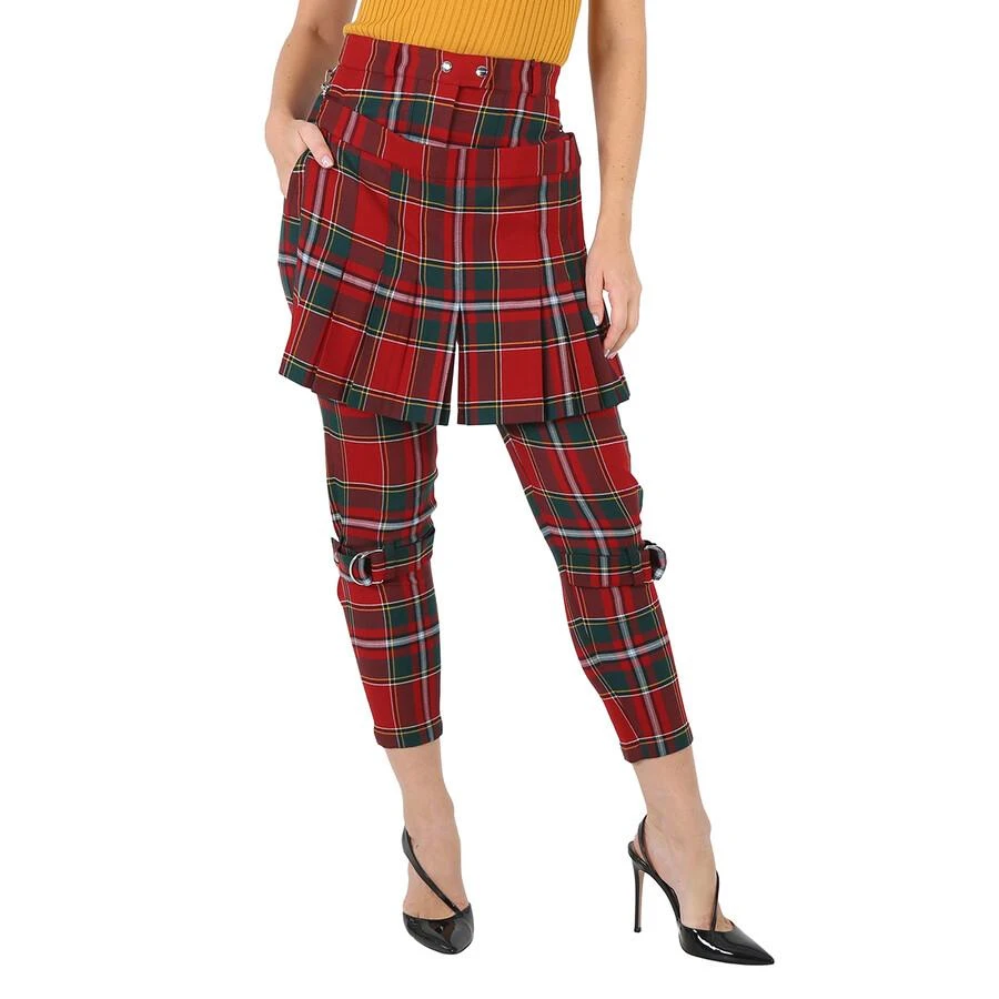 商品Burberry|Burberry Ladies Bright Red Royal Tartan Punk Trousers, Brand Size 4 (US Size 2),价格¥1386,第1张图片