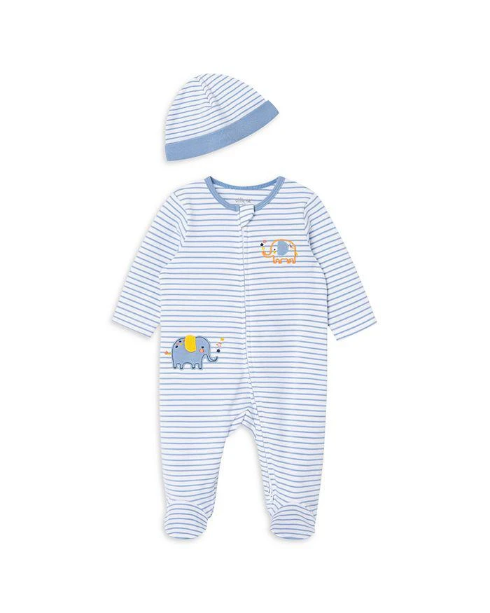 商品Little Me|Boys' Cotton Striped Elephant Footie & Hat Set - Baby,价格¥110,第1张图片详细描述