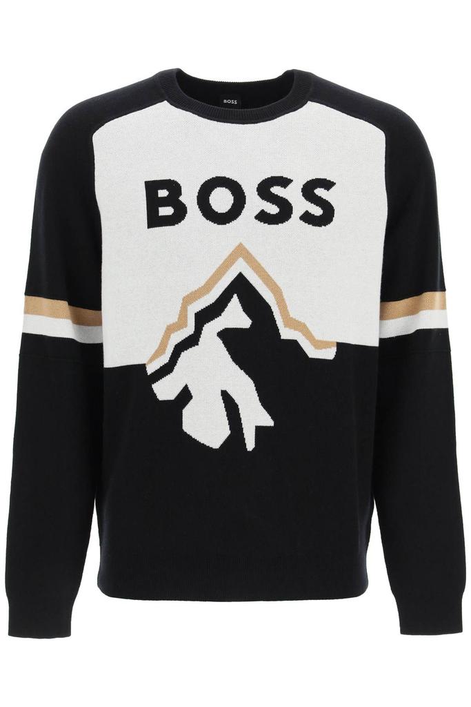 CREW-NECK SWEATER WITH GRAPHIC LOGO INTARSIA商品第1张图片规格展示