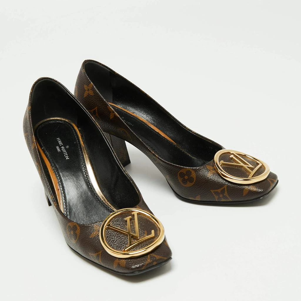 商品[二手商品] Louis Vuitton|Louis Vuitton Brown Monogram Canvas Madeleine Pumps Size 38,价格¥5384,第4张图片详细描述